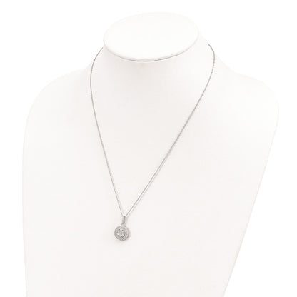 Sterling Silver Brilliant Embers Rhodium Plated 103 Stone 18 Inch Micro Pav‚Äö Cz Necklace With 2 Extender