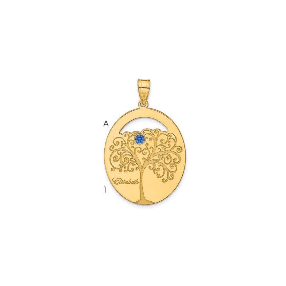 Gold Plated Sterling Silver/Gold 1 Birthstone With Ss Bezel Family Pendant
