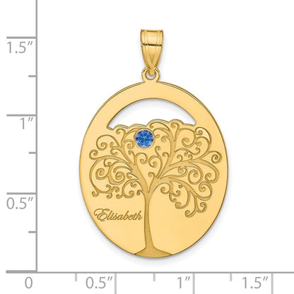 Gold Plated Sterling Silver/Gold 1 Birthstone With Ss Bezel Family Pendant