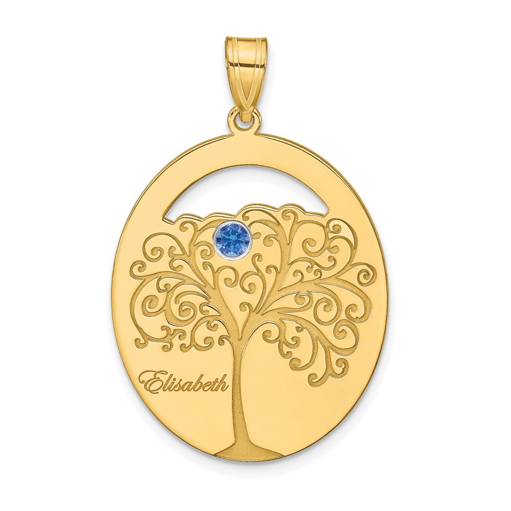 Gold Plated Sterling Silver/Gold 1 Birthstone With Ss Bezel Family Pendant