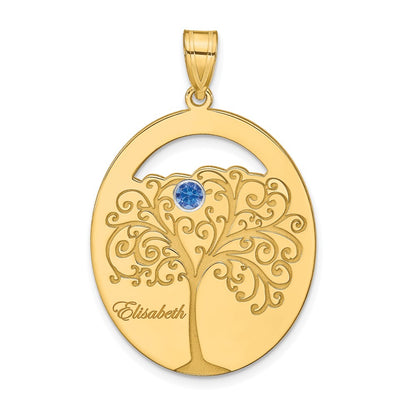 Gold Plated Sterling Silver/Gold 1 Birthstone With Ss Bezel Family Pendant