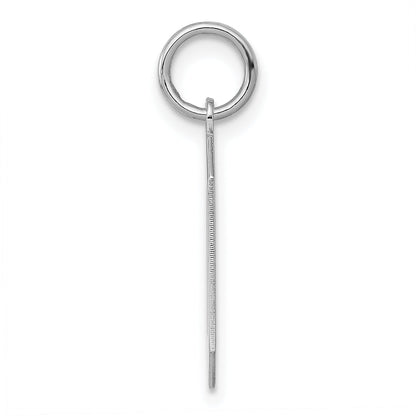 Sterling Silver Silver/Rhodium-Plated Polished Number 0 Charm