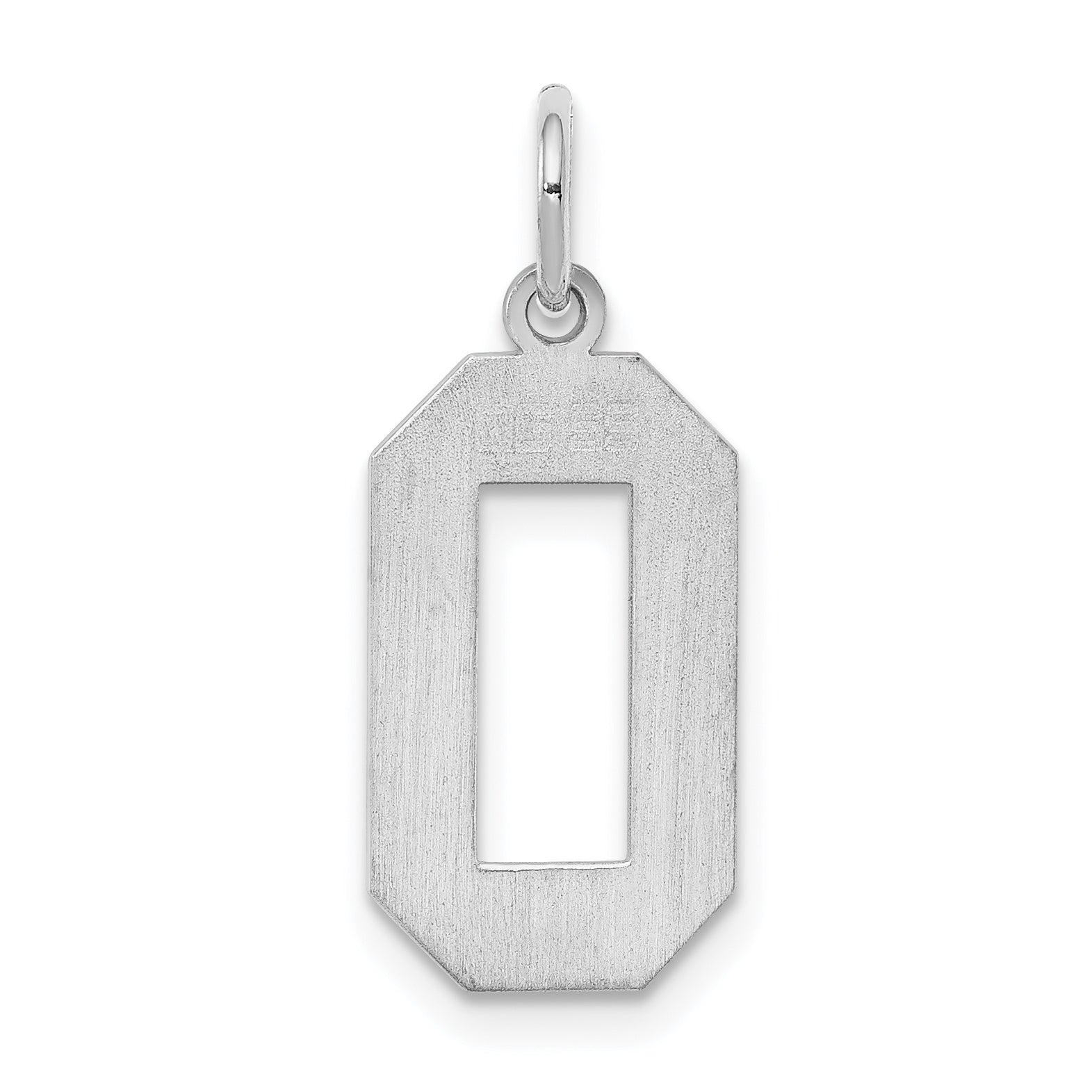 Sterling Silver Silver/Rhodium-Plated Polished Number 0 Charm