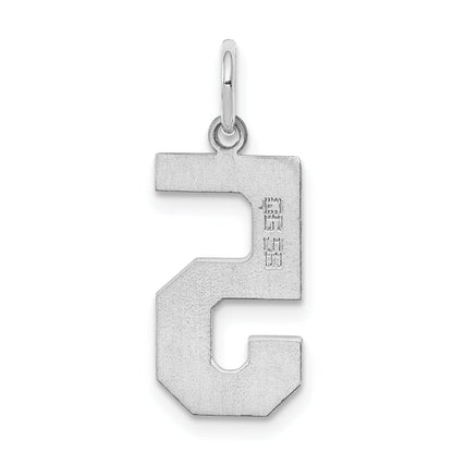 Sterling Silver Silver/Rhodium-Plated Polished Number 5 Charm