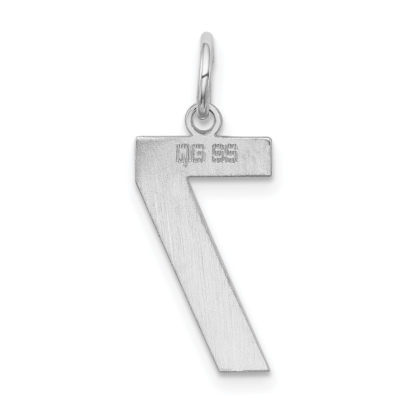 Sterling Silver Silver/Rhodium-Plated Polished Number 7 Charm