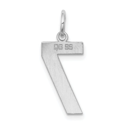 Sterling Silver Silver/Rhodium-Plated Polished Number 7 Charm