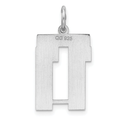 Sterling Silver Sterling/Silver Rhodium-Plated Polished Number 11 Charm