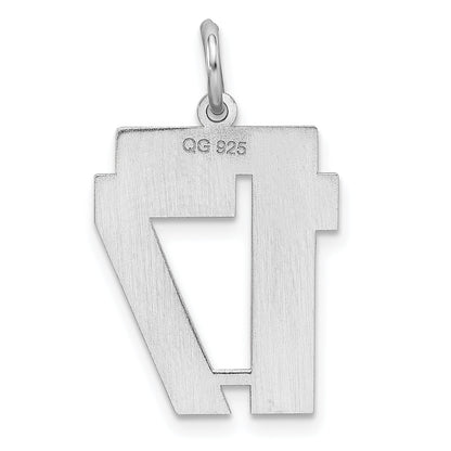 Sterling Silver Sterling/Silver Rhodium-Plated Polished Number 17 Charm
