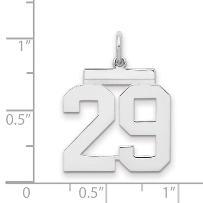 Sterling Silver Sterling/Silver Rhodium-Plated Polished Number 29 Charm