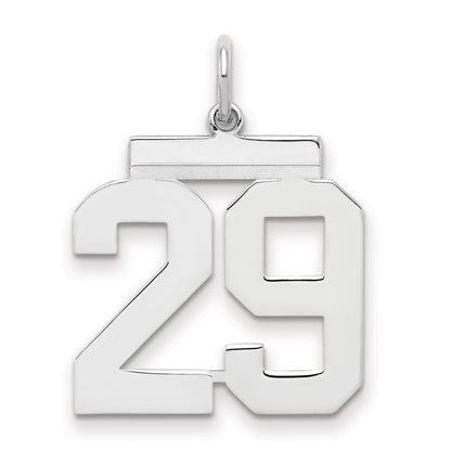 Sterling Silver Sterling/Silver Rhodium-Plated Polished Number 29 Charm