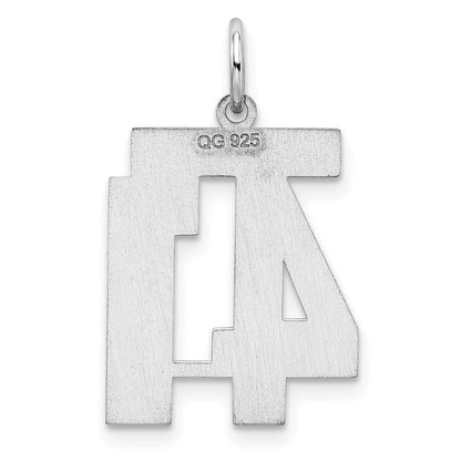 Sterling Silver Sterling/Silver Rhodium-Plated Polished Number 41 Charm