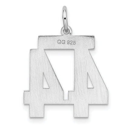 Sterling Silver Sterling/Silver Rhodium-Plated Polished Number 44 Charm