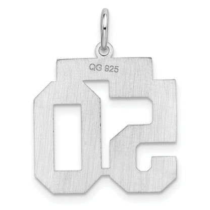 Sterling Silver Sterling/Silver Rhodium-Plated Polished Number 50 Charm