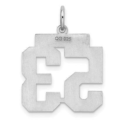 Sterling Silver Sterling/Silver Rhodium-Plated Polished Number 53 Charm
