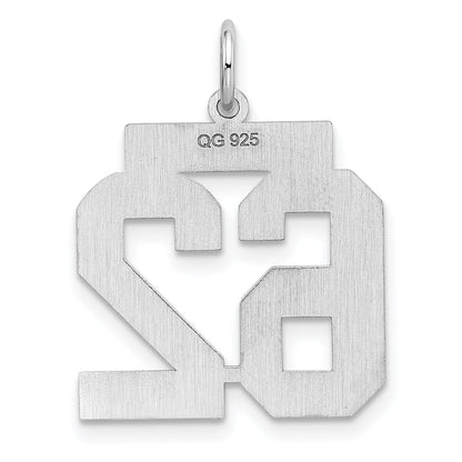 Sterling Silver Sterling/Silver Rhodium-Plated Polished Number 62 Charm