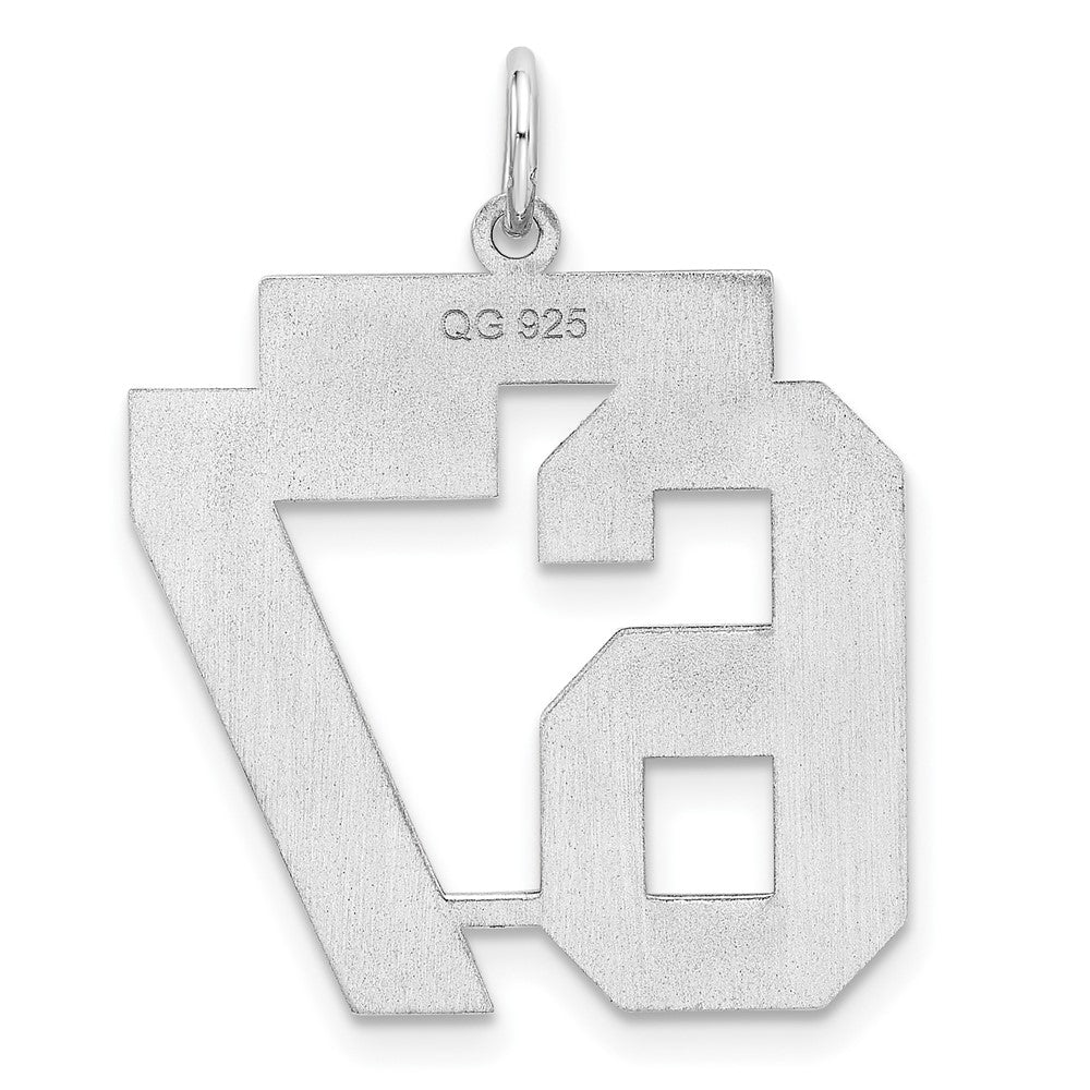 Sterling Silver Sterling/Silver Rhodium-Plated Polished Number 67 Charm