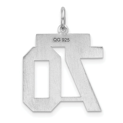 Sterling Silver Sterling/Silver Rhodium-Plated Polished Number 70 Charm
