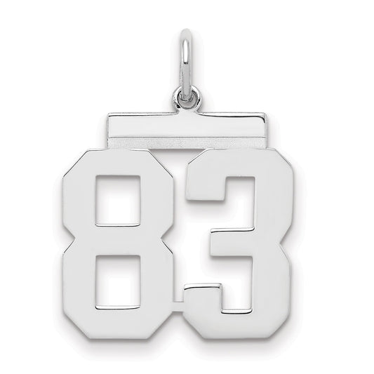Sterling Silver Sterling/Silver Rhodium-Plated Polished Number 83 Charm