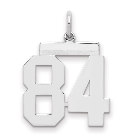 Sterling Silver Sterling/Silver Rhodium-Plated Polished Number 84 Charm