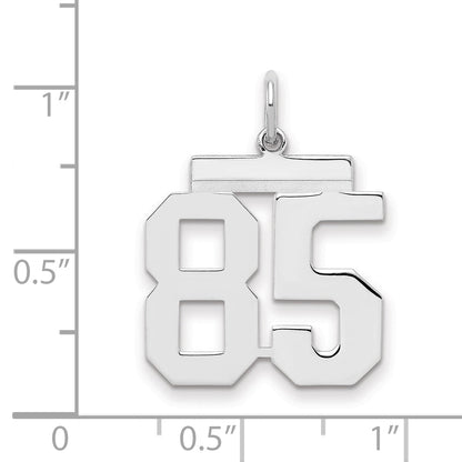 Sterling Silver Sterling/Silver Rhodium-Plated Polished Number 85 Charm