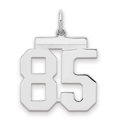 Sterling Silver Sterling/Silver Rhodium-Plated Polished Number 85 Charm