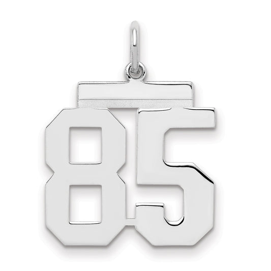 Sterling Silver Sterling/Silver Rhodium-Plated Polished Number 85 Charm