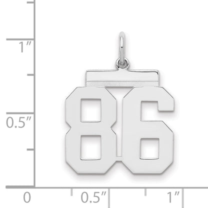 Sterling Silver Sterling/Silver Rhodium-Plated Polished Number 86 Charm