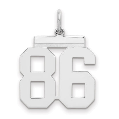 Sterling Silver Sterling/Silver Rhodium-Plated Polished Number 86 Charm