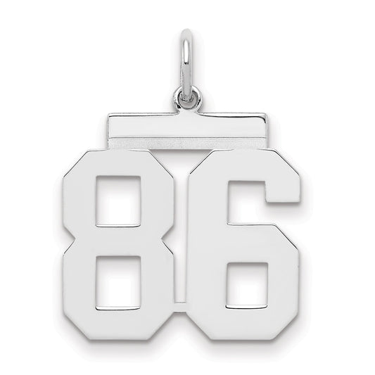 Sterling Silver Sterling/Silver Rhodium-Plated Polished Number 86 Charm