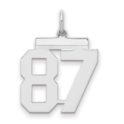 Sterling Silver Sterling/Silver Rhodium-Plated Polished Number 87 Charm