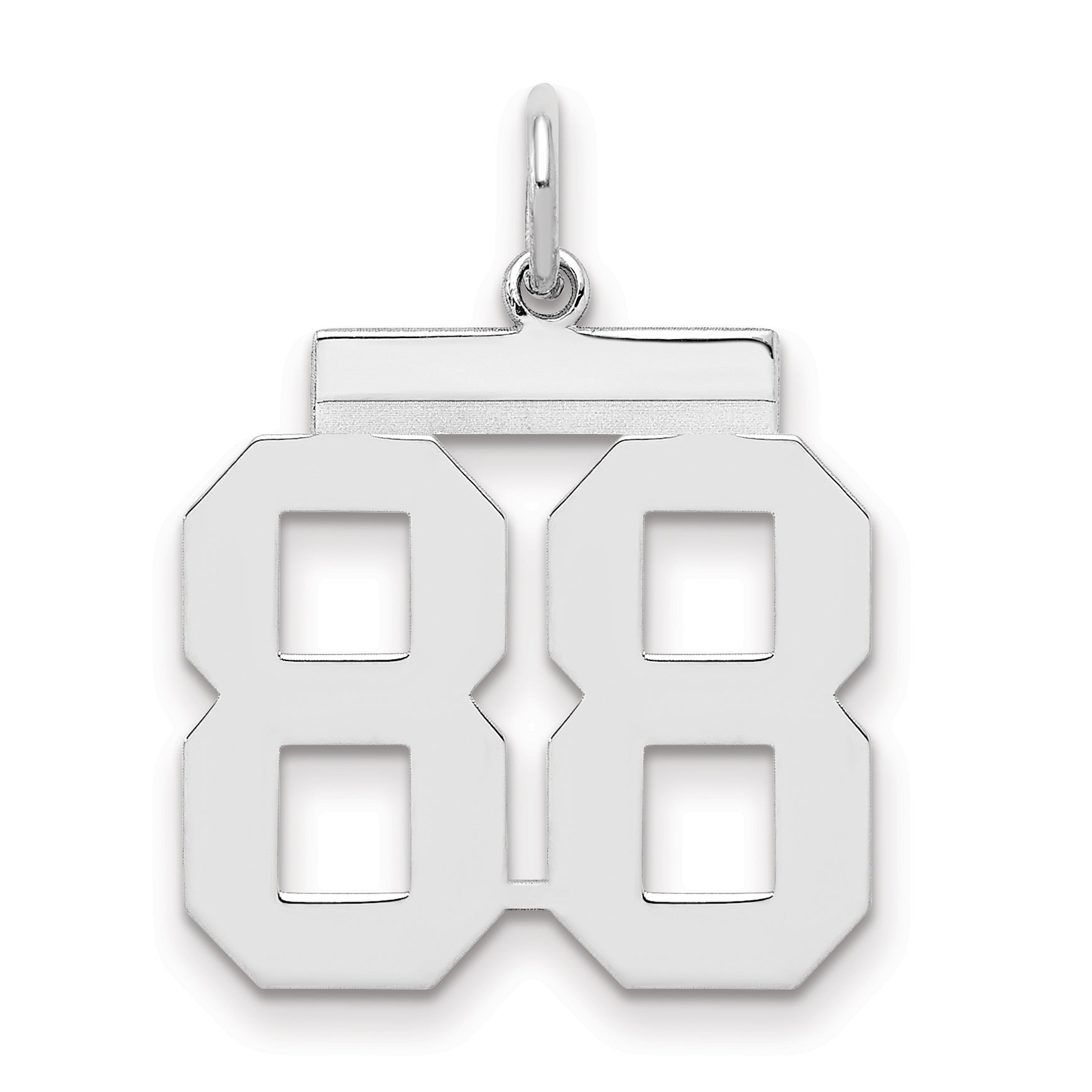 Sterling Silver Sterling/Silver Rhodium-Plated Polished Number 88 Charm