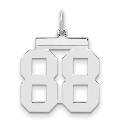 Sterling Silver Sterling/Silver Rhodium-Plated Polished Number 88 Charm
