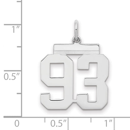 Sterling Silver Sterling/Silver Rhodium-Plated Polished Number 93 Charm