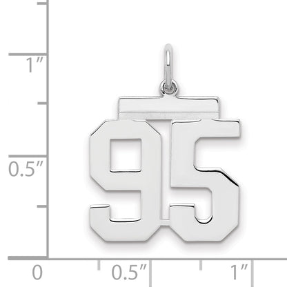 Sterling Silver Sterling/Silver Rhodium-Plated Polished Number 95 Charm
