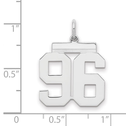 Sterling Silver Sterling/Silver Rhodium-Plated Polished Number 96 Charm