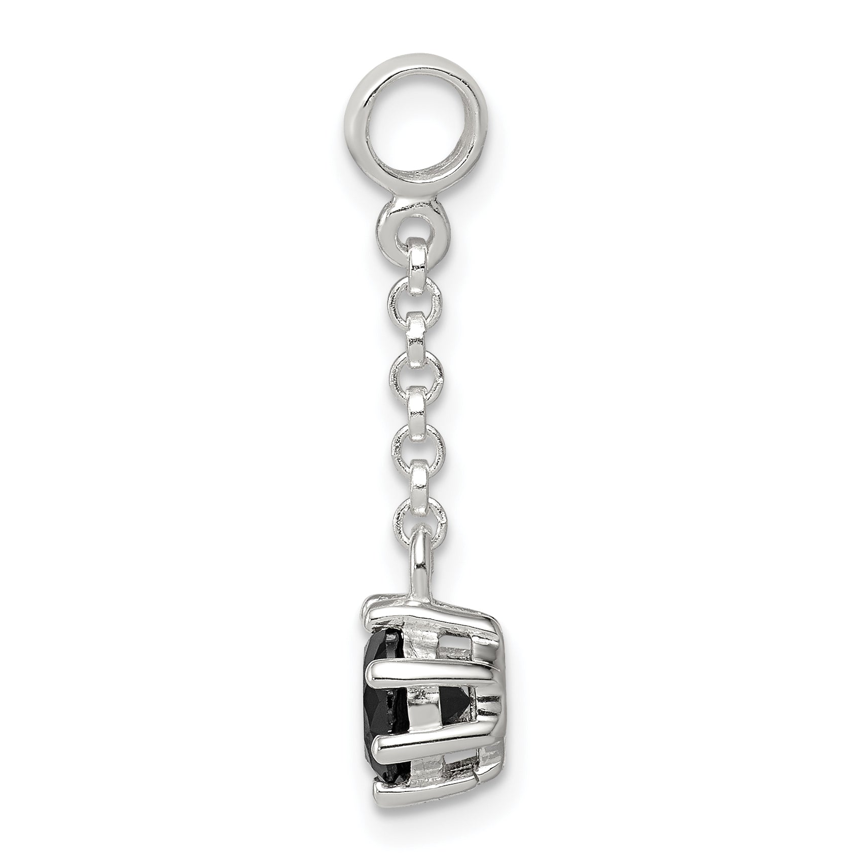 Sterling Silver Black Cz 1/2In Dangle Enhancer