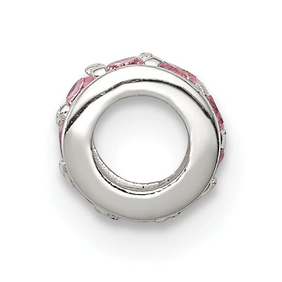 Sterling Silver Pink Cz Spacer Enhancer
