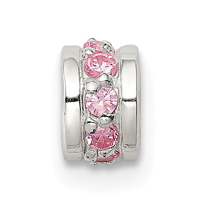 Sterling Silver Pink Cz Spacer Enhancer