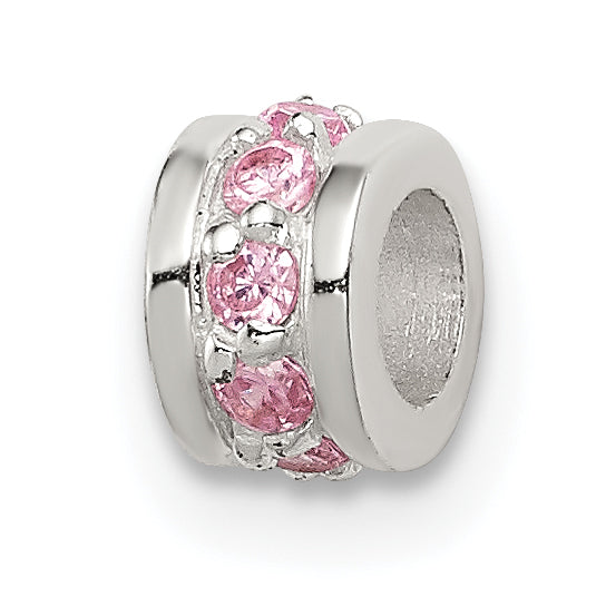 Sterling Silver Pink Cz Spacer Enhancer