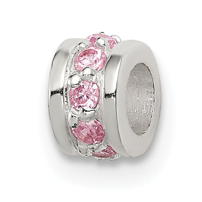 Sterling Silver Pink Cz Spacer Enhancer
