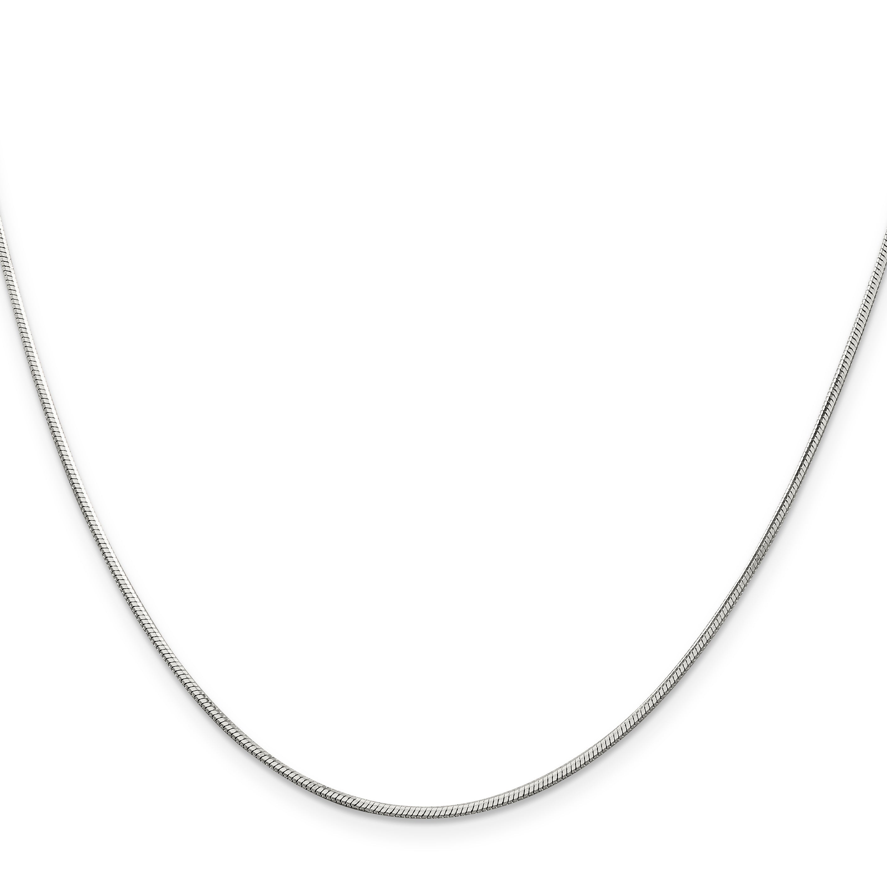 26 Inch Sterling Silver 1.25mm Octagonal Snake Chain Necklace