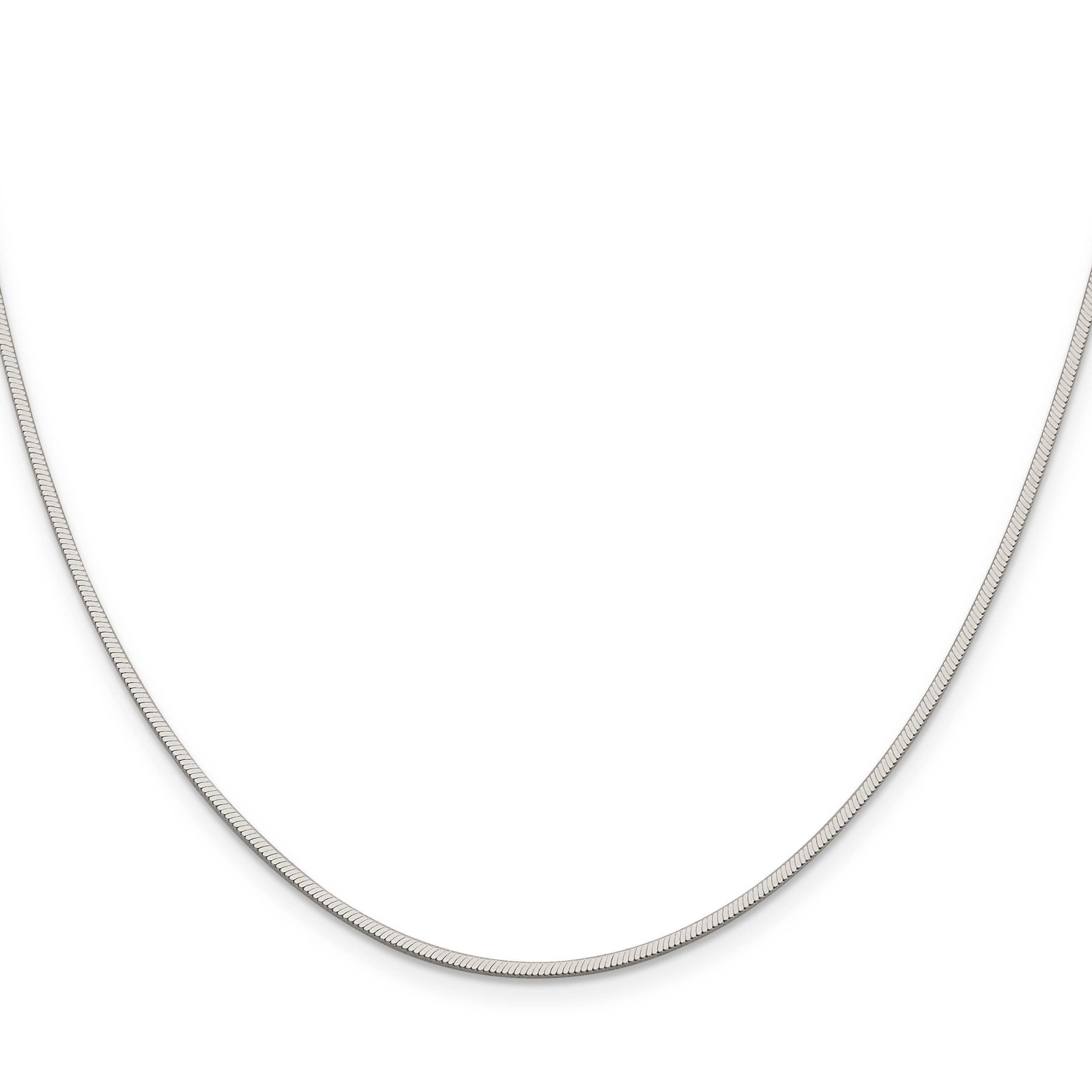 18 Inch Sterling Silver 1.35mm Octagonal Snake Chain Necklace