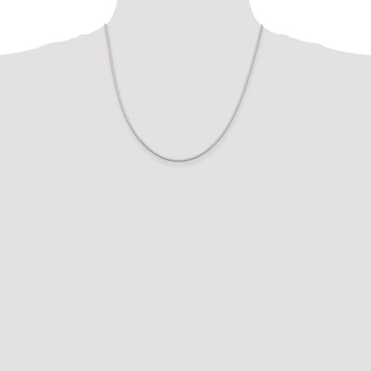 20 Inch Sterling Silver 1.35mm Octagonal Snake Chain Necklace