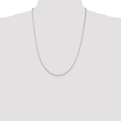 24 Inch Sterling Silver 1.35mm Octagonal Snake Chain Necklace