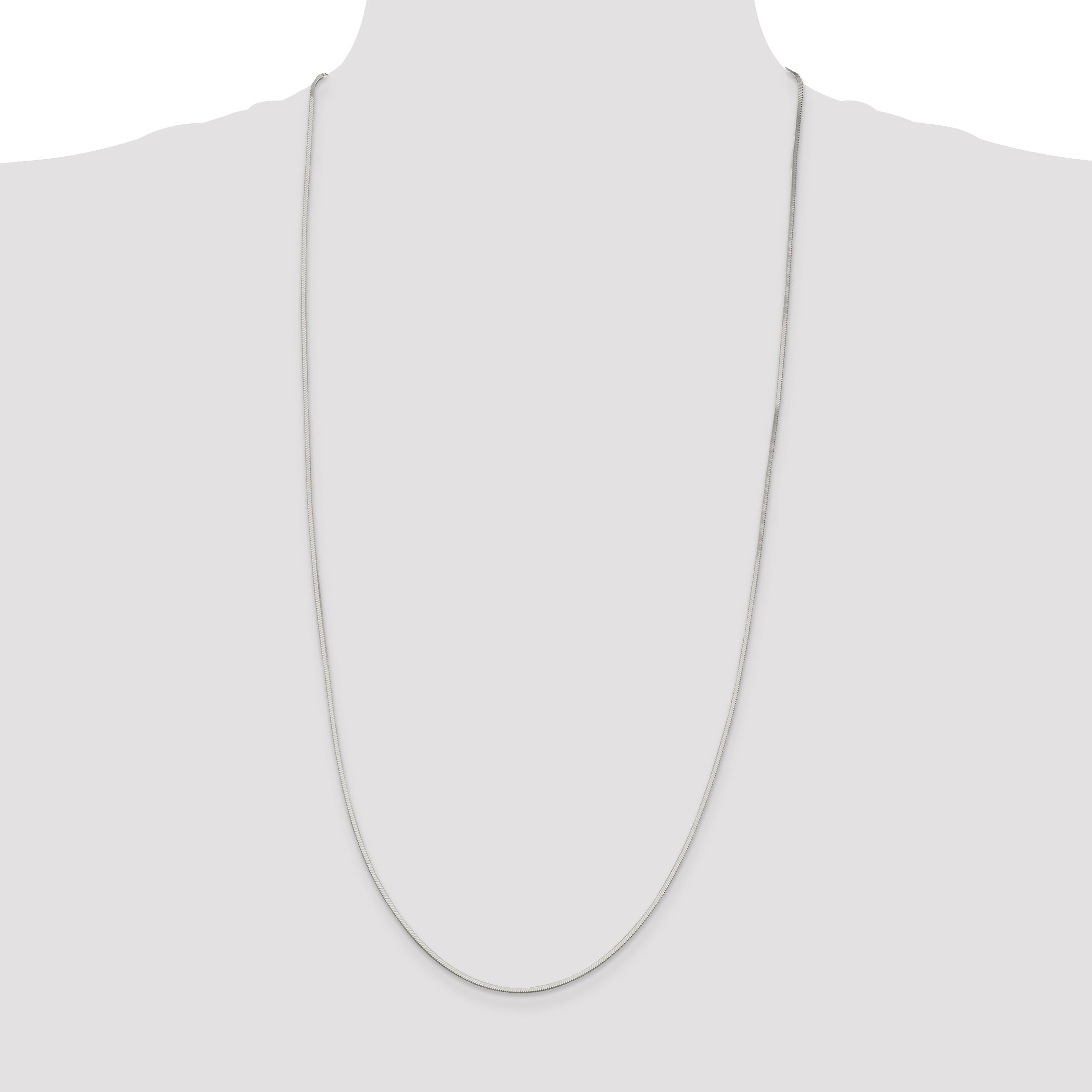 30 Inch Sterling Silver 1.35mm Octagonal Snake Chain Necklace