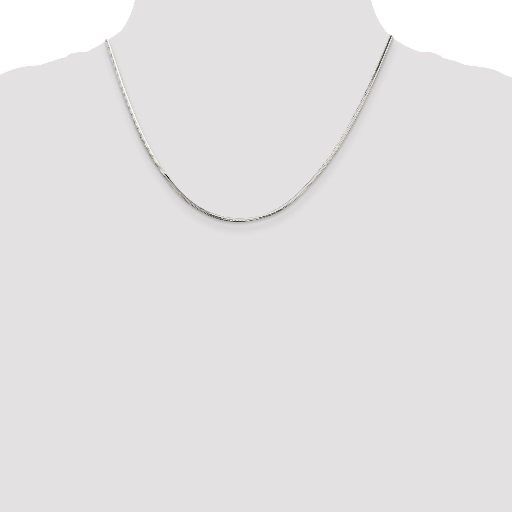 18 Inch Sterling Silver 1.65mm Octagonal Snake Chain Necklace