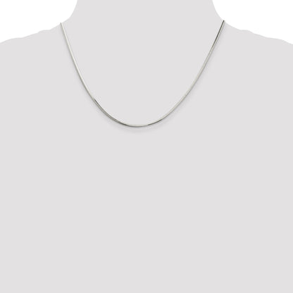 18 Inch Sterling Silver 1.65mm Octagonal Snake Chain Necklace