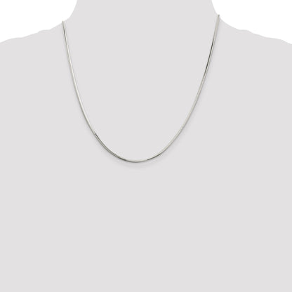 20 Inch Sterling Silver 1.65mm Octagonal Snake Chain Necklace