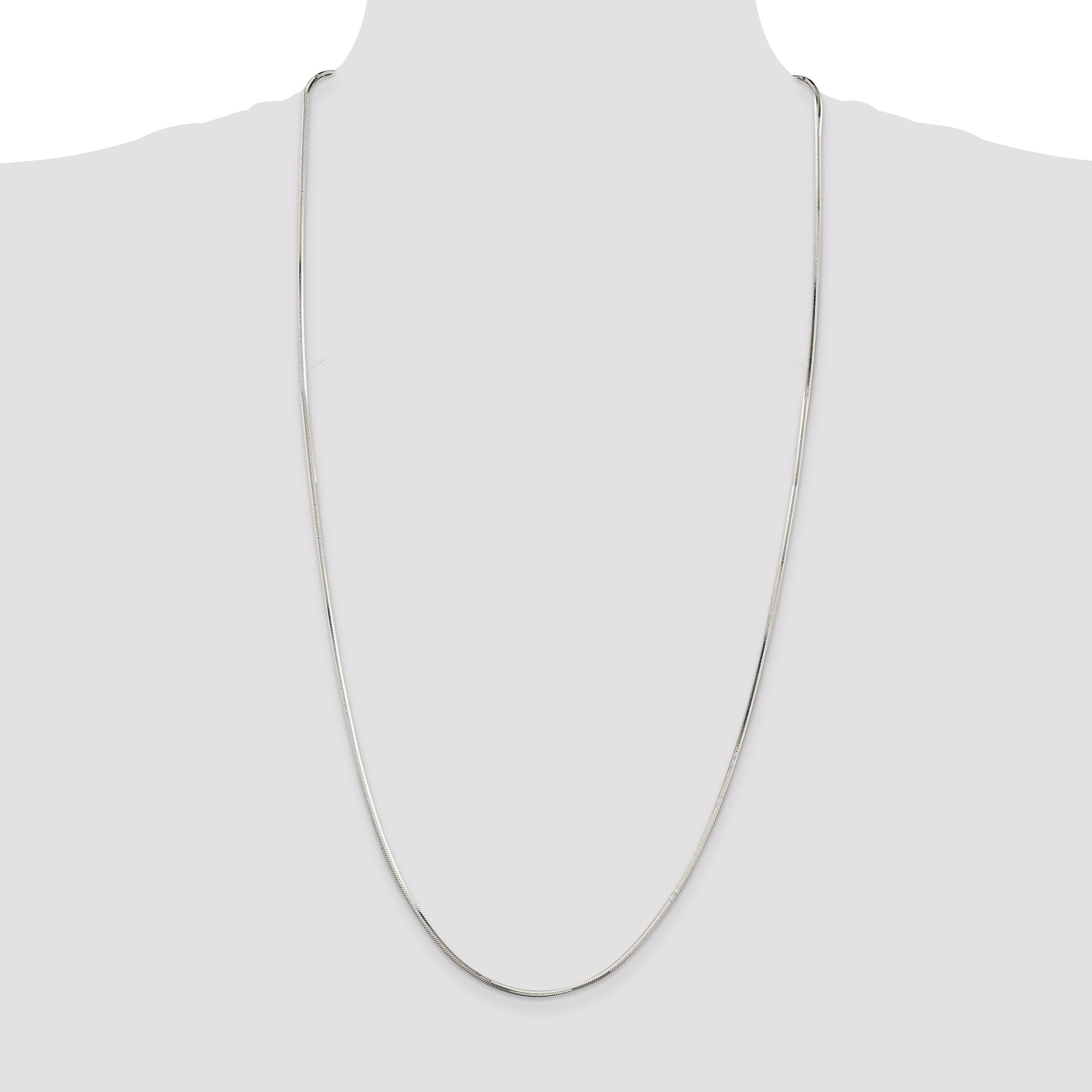 30 Inch Sterling Silver 1.65mm Octagonal Snake Chain Necklace