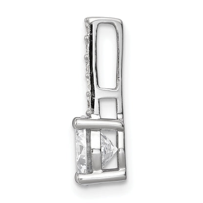 Sterling Silver Rhodium-Plated Cz Pendant